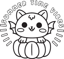 A delightful halloween themed Cut cat with Summer Vibes