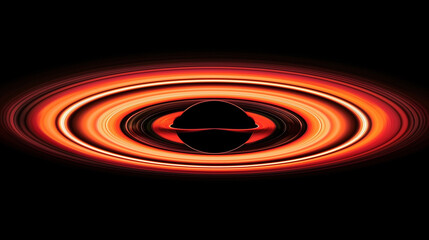 Fototapeta premium Gigantic Black Hole Warping Spacetime with a Luminous Accretion Disk and Extreme Gravitational Lensing in the Cosmos, Showcasing Ultra-High Contrast Astrophysics, Singularity Distortion, and Interstel