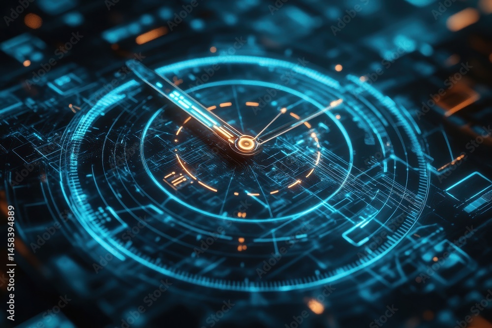 Poster time in the digital age: a visually striking, conceptual image presents a fusion of technology and t