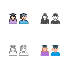 Unique Graduates Vector Icon