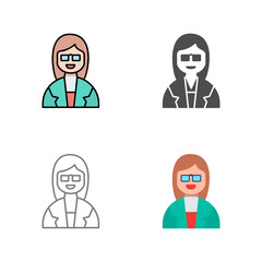 Unique Female Professor Vector Icon
