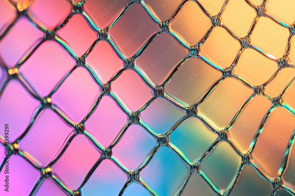 Poster abstract grid of color: a mesmerizing abstract display of a grid of intertwined lines, capturing the