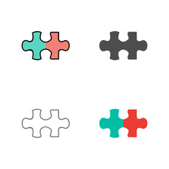 Unique Puzzle Piece Vector Icon