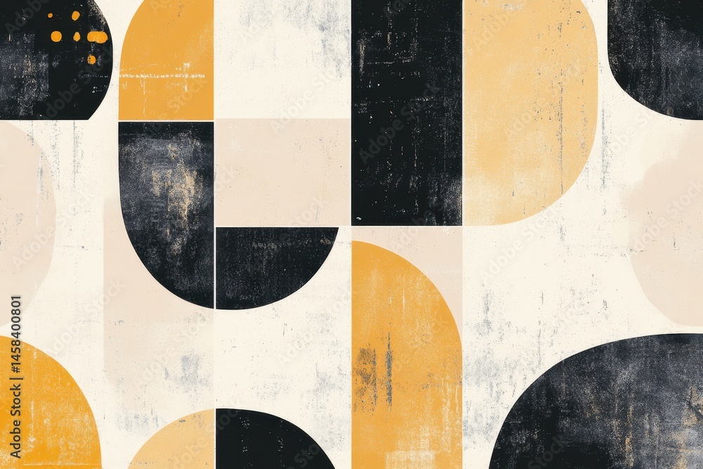 Poster abstract geometric delight: a vibrant, modern composition featuring a unique blend of geometric shap