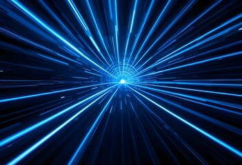 Obraz premium Dynamic Blue Light Rays - Energetic Beam Photography for Technology Brands, Sci-Fi Art, Digital Marketing, Gaming Media, and Futuristic Website Headers