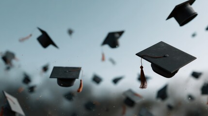 Soaring Graduation Caps: A Serene Celebration