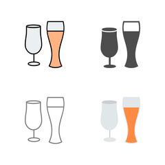 Unique Beer Glasses Vector Icon