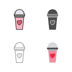 Unique Strawberry Milkshake Vector Icon