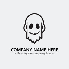 Ghost face icon illustration black and white vector image