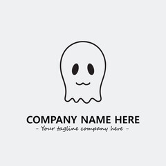 Ghost face icon illustration black and white vector image