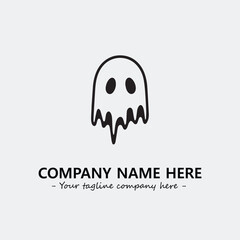 Ghost face icon illustration black and white vector image