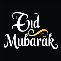 Obraz premium Eid mubarak typography letter calligraphy design 