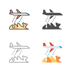 Unique Firefighter Plane Vector Icon
