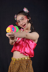 asian woman with Songkran festival