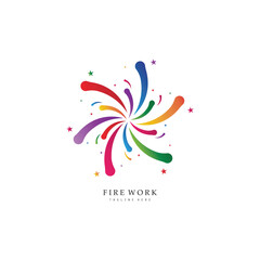 fire work logo icon vector template