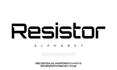 Minimal and futuristic geometric font ideal for technology, cyber, and modern UI design