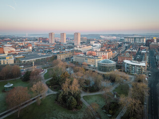 Aerial view of Sunderland from Mowbray Park