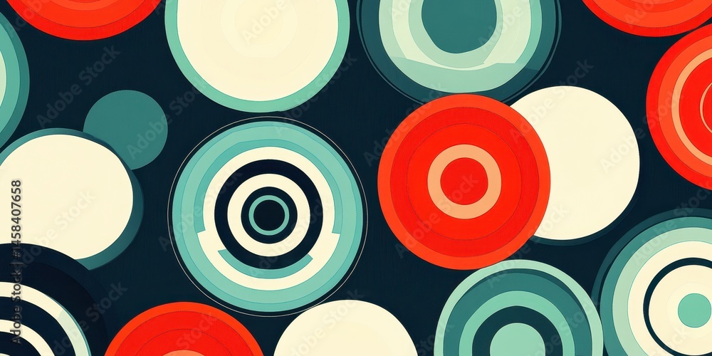 Poster abstract circle delight: a vibrant composition of overlapping circles in a kaleidoscope of colors, c