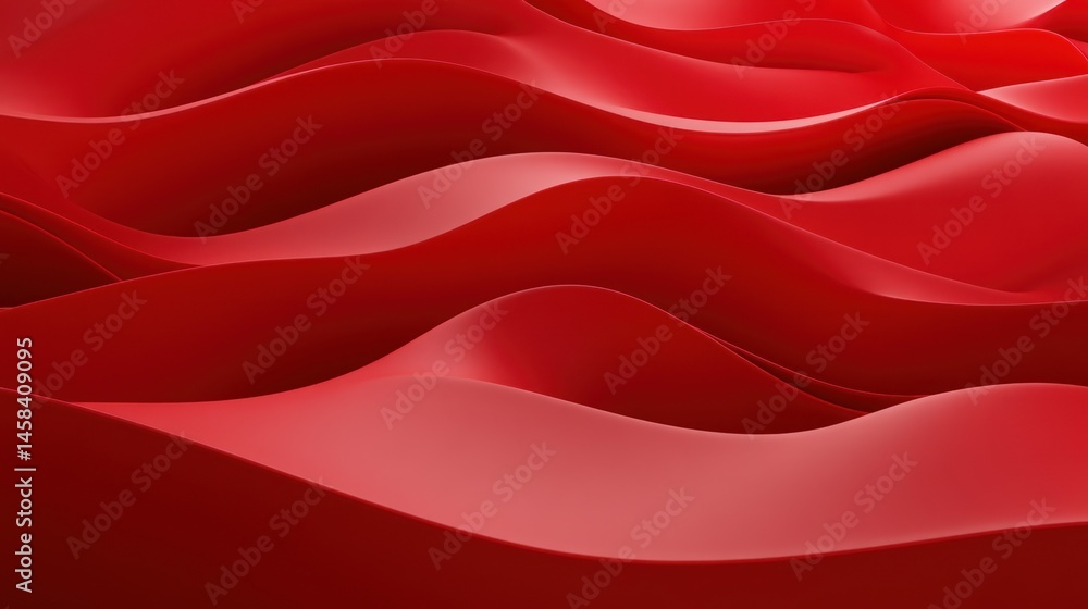 Poster abstract red wavy background smooth curves dynamic design