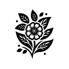 Elegant Black and White Floral Vector Design