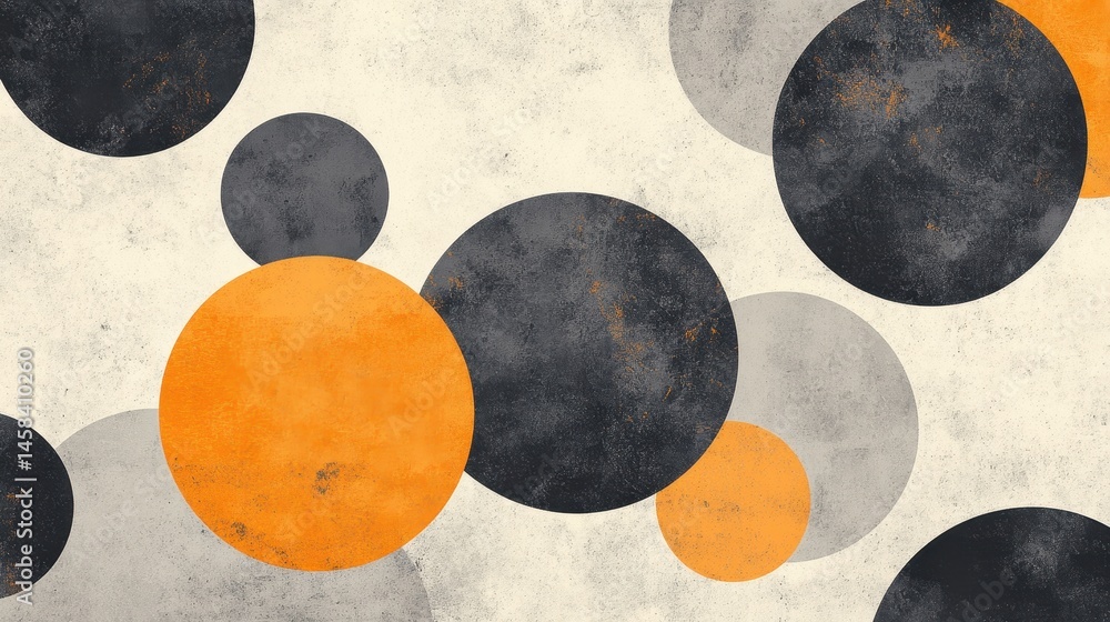 Poster abstract circle design: a mesmerizing abstract background design composed of overlapping orange, gra