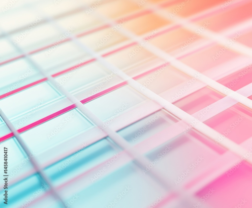 Poster abstract grid of colors: an eye-catching abstract composition, featuring a close-up perspective of i