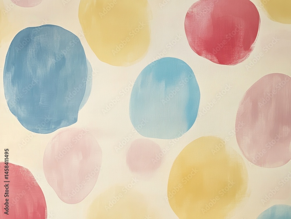 Poster abstract painted bubbles: a close-up shot presents a repeating pattern of watercolor-like bubbles in