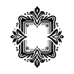 Ornamental Black & White Frame Element