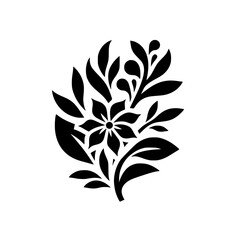 Elegant Black Floral Design on White Background
