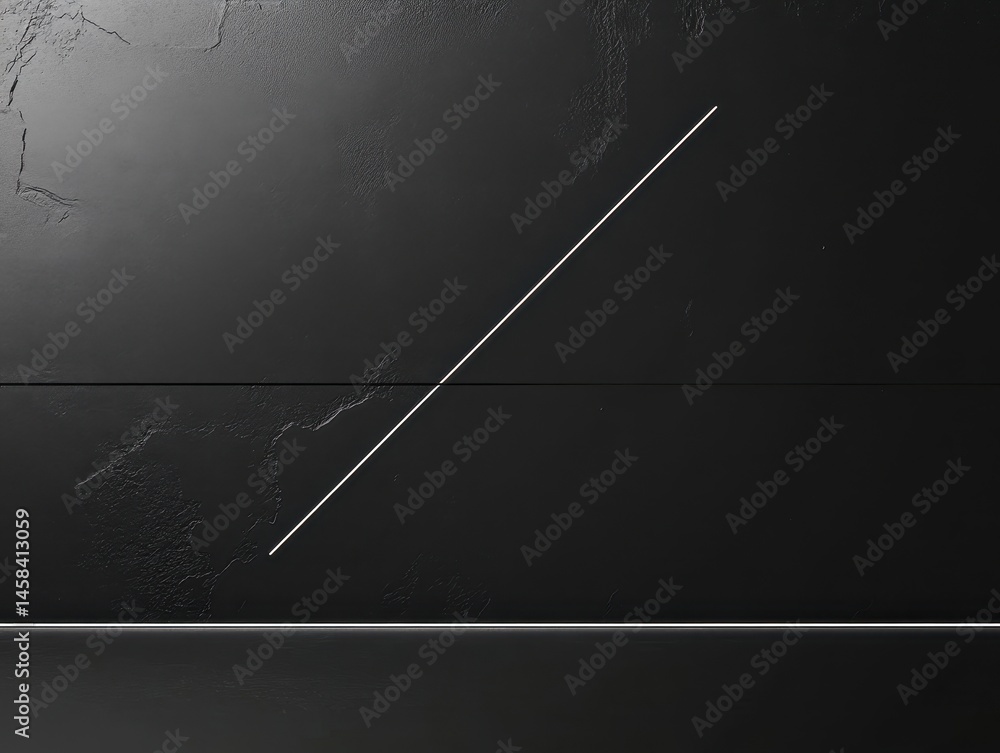 Poster geometric line on dark surface: a striking minimalist composition showcasing a pristine, linear elem