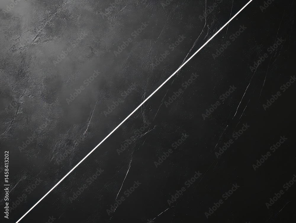 Poster diagonal line on dark texture: a clean white diagonal line cuts across a textured dark background.