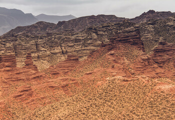 Fototapeta premium Zhangye, Gansu Province, China, Pingshan Lake Grand Canyon, Danxia landform