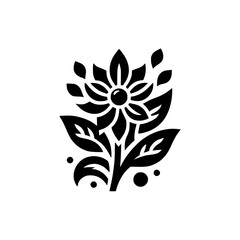 Minimalist Floral Illustration: Black and White Nature Design