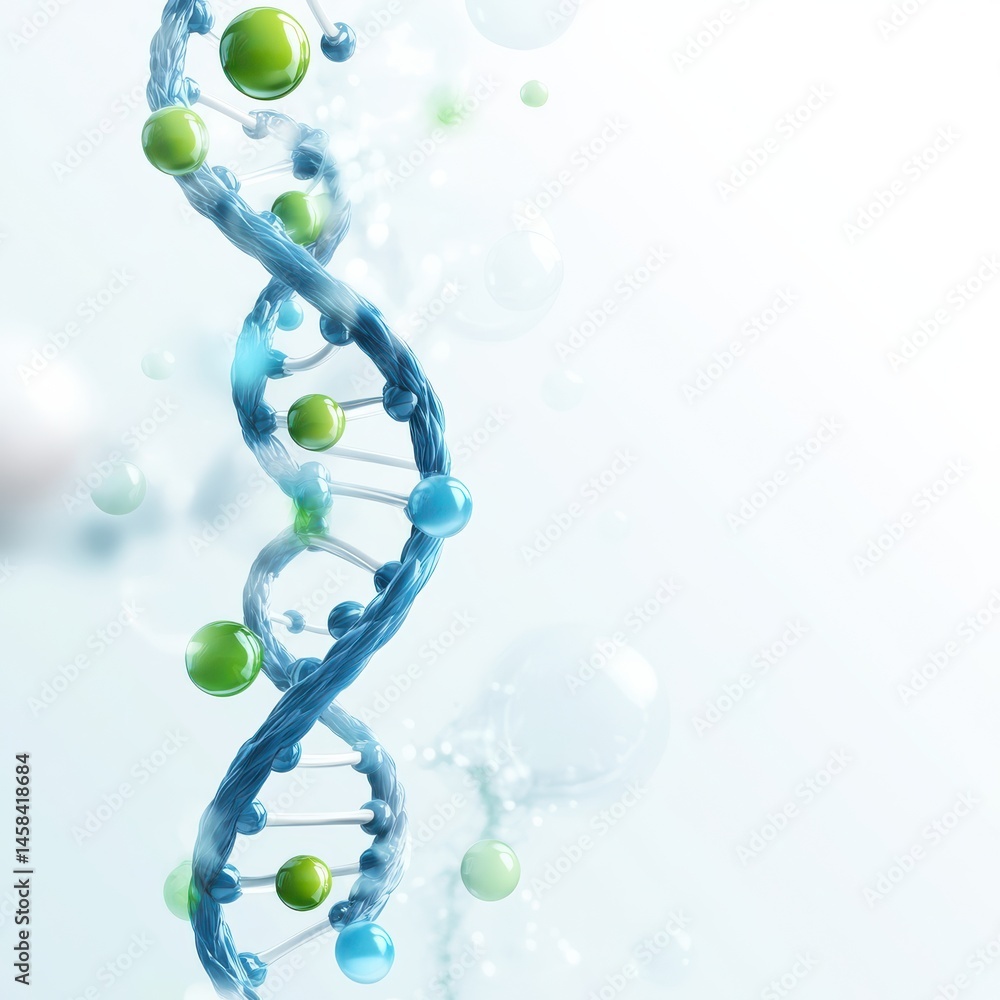 Poster hyperrealistic dna ribbon formation scientific visualization gigapixel quality abstract environment 