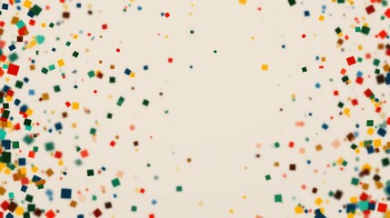 Colorful Square Confetti Celebration: A Soft, Festive Abstract