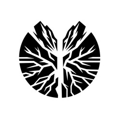 Geometric Tree of Life Logo: Black and White Minimalist Design