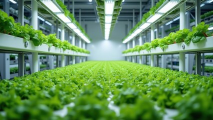 Controlled Vertical Hydroponic Farming System with Fresh Greens