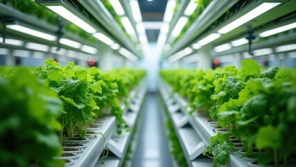 Modern Controlled Hydroponic Vertical Farming System in Action