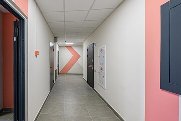 interior apartment public place, house entrance. doors, walls, staircase corridors