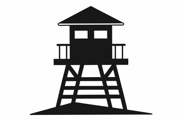 lifeguard tower silhouette vector