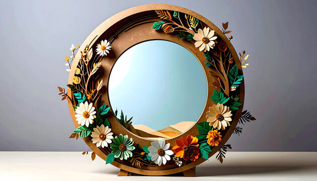 a charming wooden wall clock with a nature inspired design