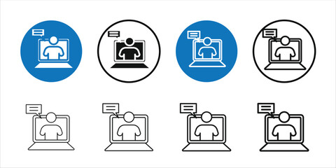 Virtual Communication Icon Set Variants