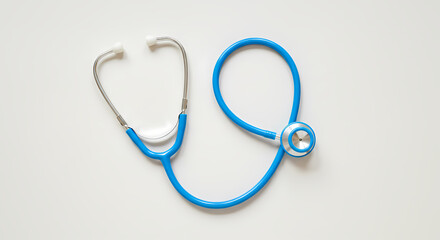 Blue Stethoscope on White - Medical Healthcare Equipment