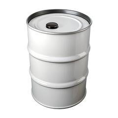White Oil barrel. Fuel. 3d icon rendering isolated on white background. Cartoon plastic style