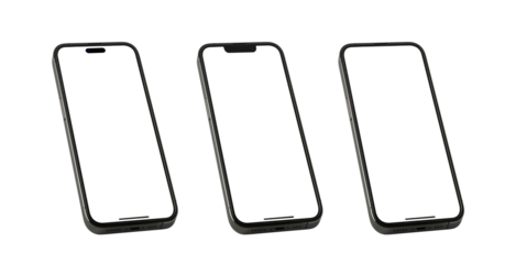 Mockup smart phone new generation isolated screen Transparent and PNG High quality Image for Infographic Business web site design app