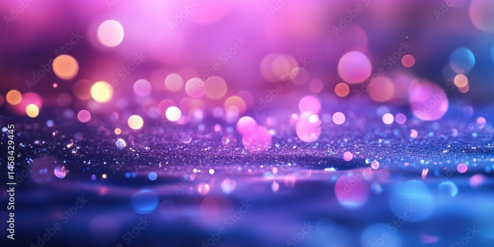 Poster abstract glittering lights: a captivating visual of soft focus and bokeh, this image of illuminated 
