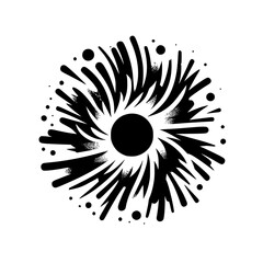 Abstract Black and White Burst Design - Minimalist Graphic, Modern Style