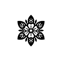 Fototapeta premium Black & White Floral Mandala Design - Vector Illustration, Graphic Element