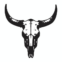 Bull skull vector icon isolated on white background 