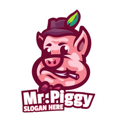 Pig Man Mascot Logo